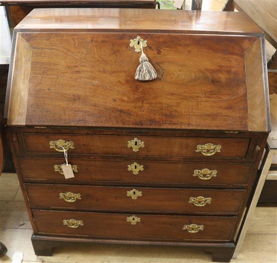 A George III mahogany bureau W.96cm